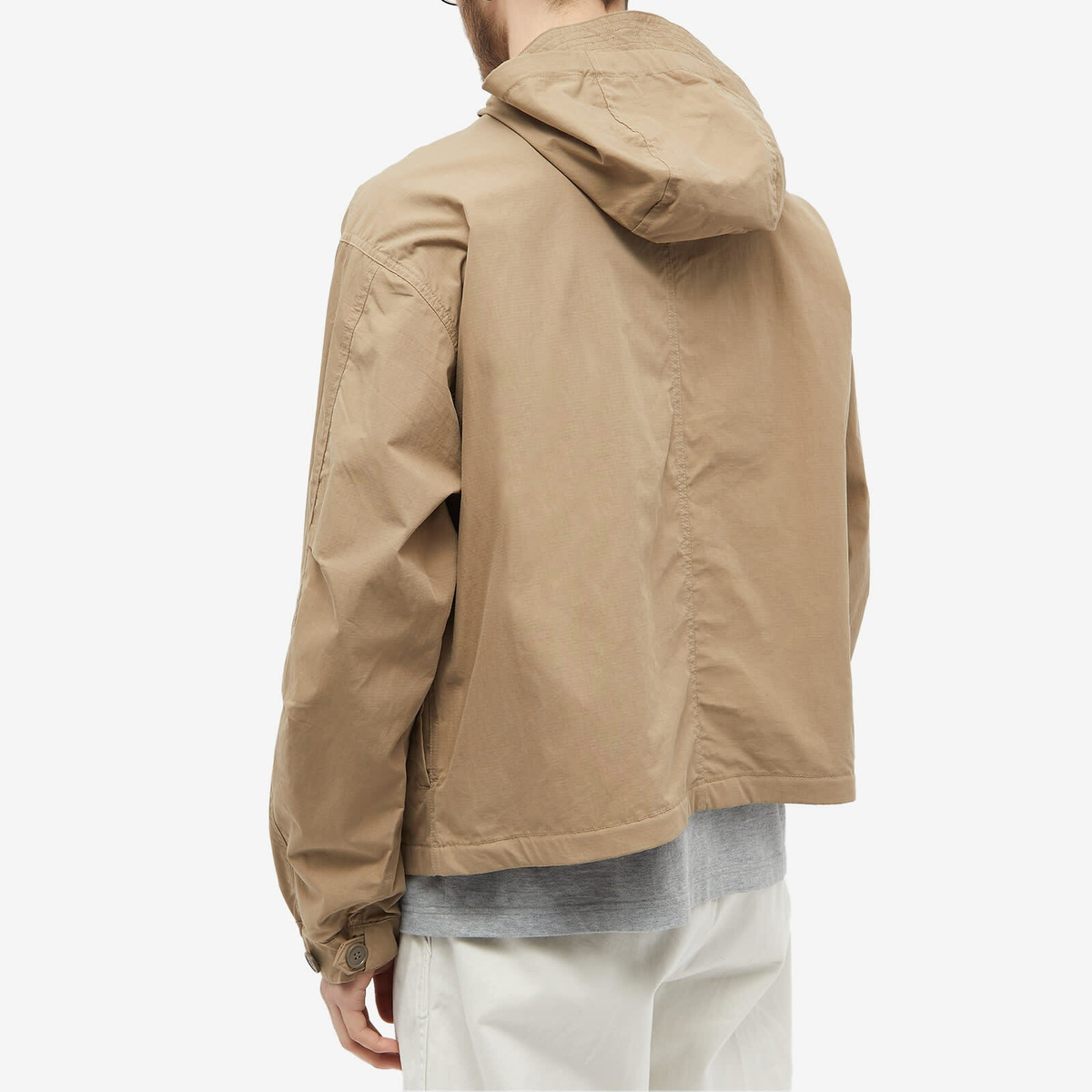 FrizmWORKS Men's Smock Hooded Parka Jacket in Beige FrizmWORKS