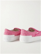 Balmain - Barbie Monogrammed Canvas Slip-on Sneakers - Pink