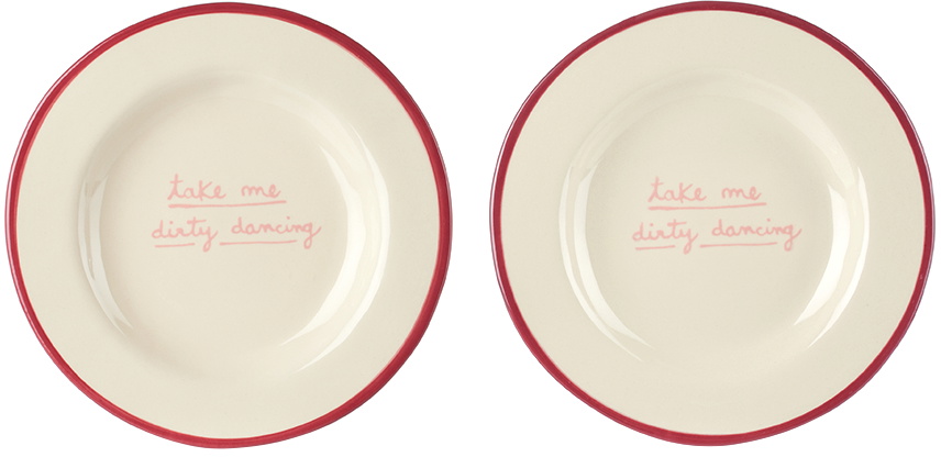 Laetitia Rouget Red & White 'Take Me Dirty Dancing' Dessert Plate Set