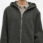 Our Legacy Men's Rib Wool Full Zip Hoodie in Anthracite Mega Rib Wool
