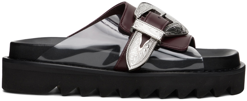 Toga Pulla Burgundy Buckle Sandals Toga Pulla