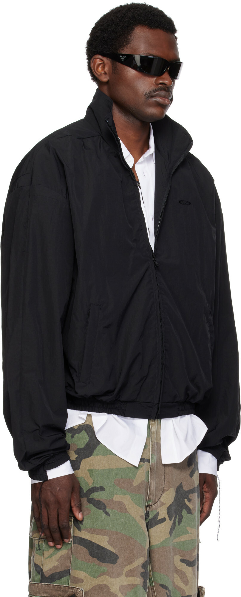VETEMENTS Black Cut-Up Track Jacket
