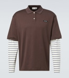 Miu Miu Layered striped cotton polo shirt