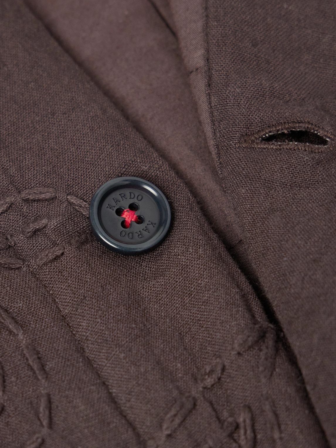 Kardo - Wynton Embroidered Cotton and Hemp-Blend Overshirt - Brown