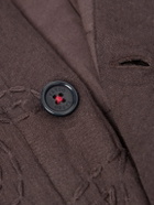 Kardo - Wynton Embroidered Cotton and Hemp-Blend Overshirt - Brown