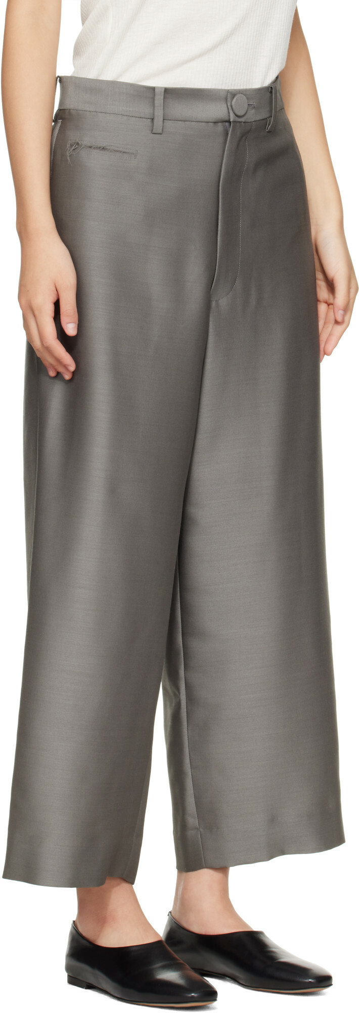 UNDERCOVER Gray Wool Silk Trousers