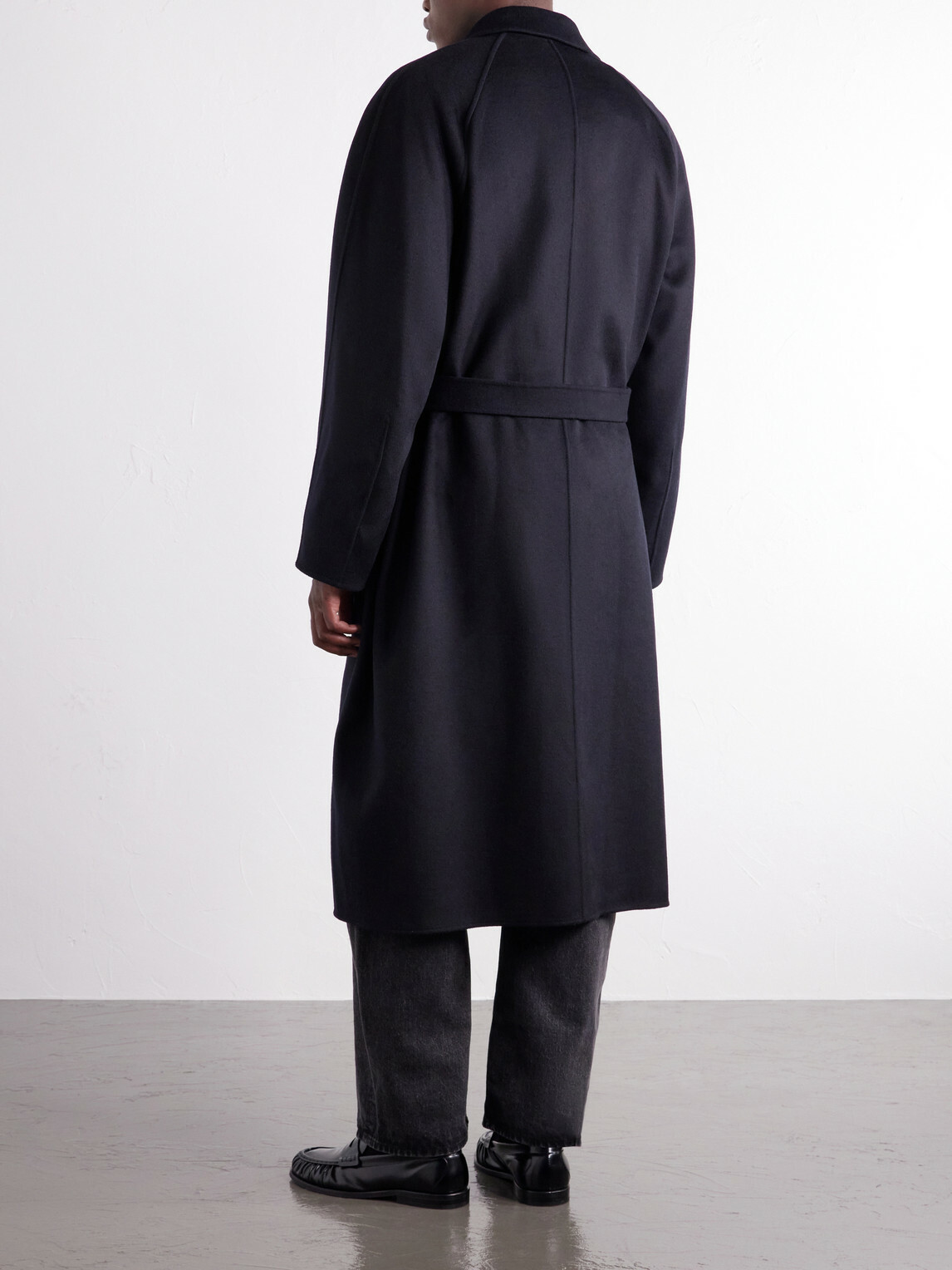 ssstein - Reversible Belted Wool-Blend Coat - Black