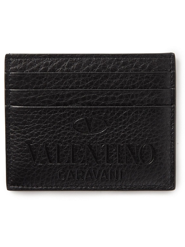 Photo: Valentino - Valentino Garavani Logo-Debossed Full-Grain Leather Cardholder
