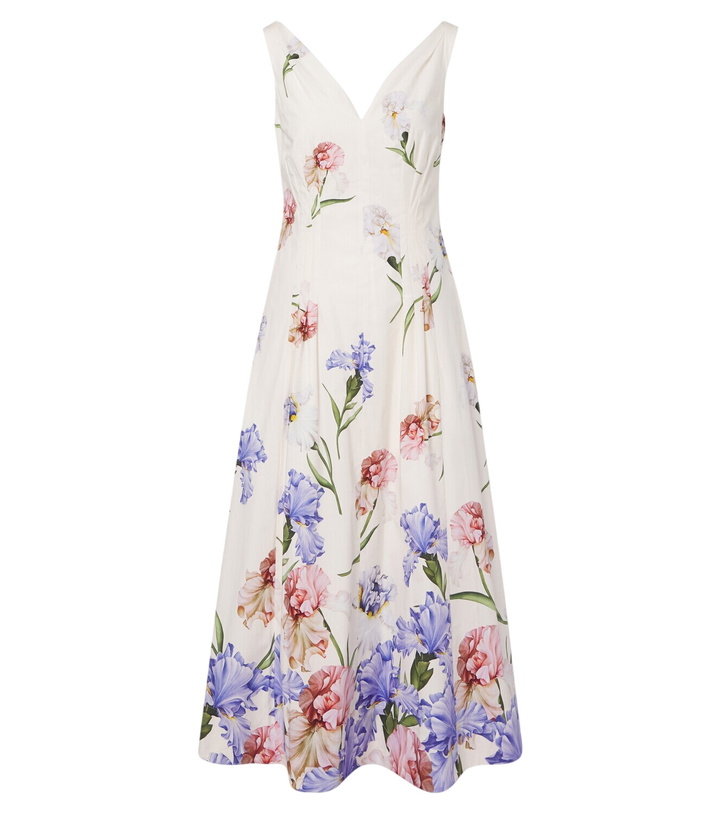 Photo: Oscar de la Renta Floral cotton poplin cocktail dress
