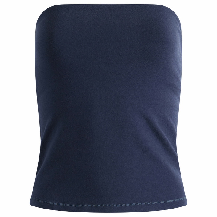 Photo: SKIMS Women's Cotton Jersey Tube Top in Navy