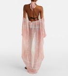 Balmain Printed silk beach dress