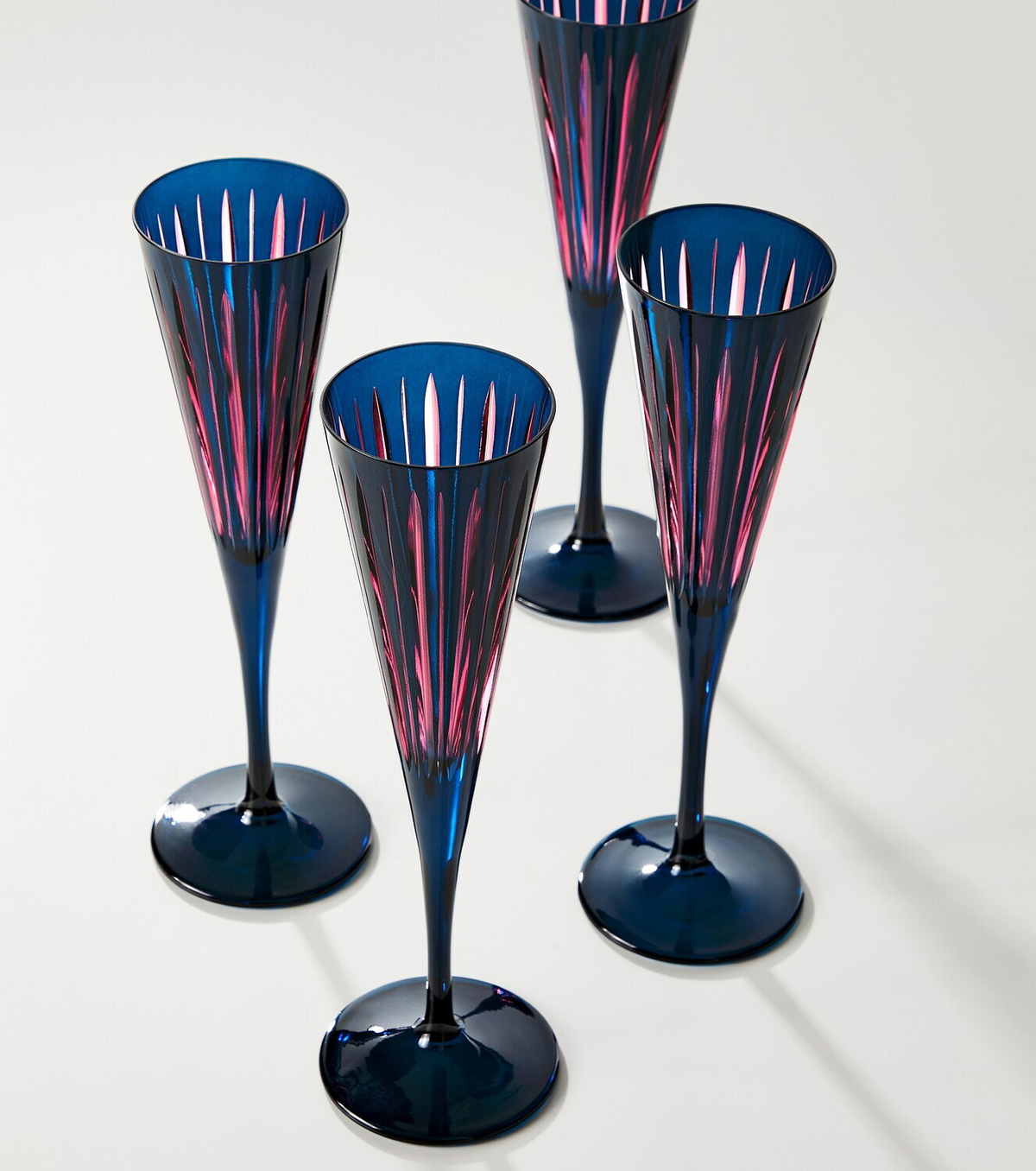 L'Objet Prism set of 4 champagne flutes