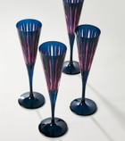 L'Objet Prism set of 4 champagne flutes