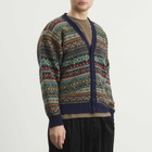 Jamieson's of Shetland Men's Jamiesons of Shetland Fair Isle V-Neck Cardigan in Dark Navy