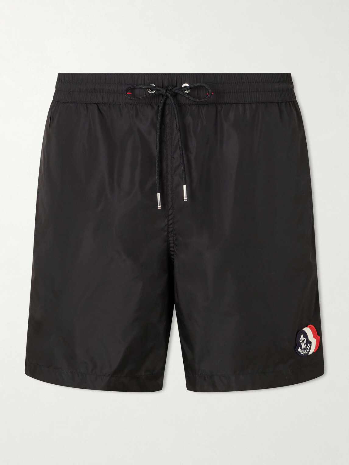 Moncler - Slim-Fit Mid-Length Logo-Appliquéd Swim Shorts - Black