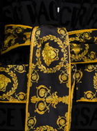 Black Bathrobe With Baroque Pattern In Terry Cotton Versace Home