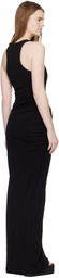 Casablanca Black Draped Maxi Dress