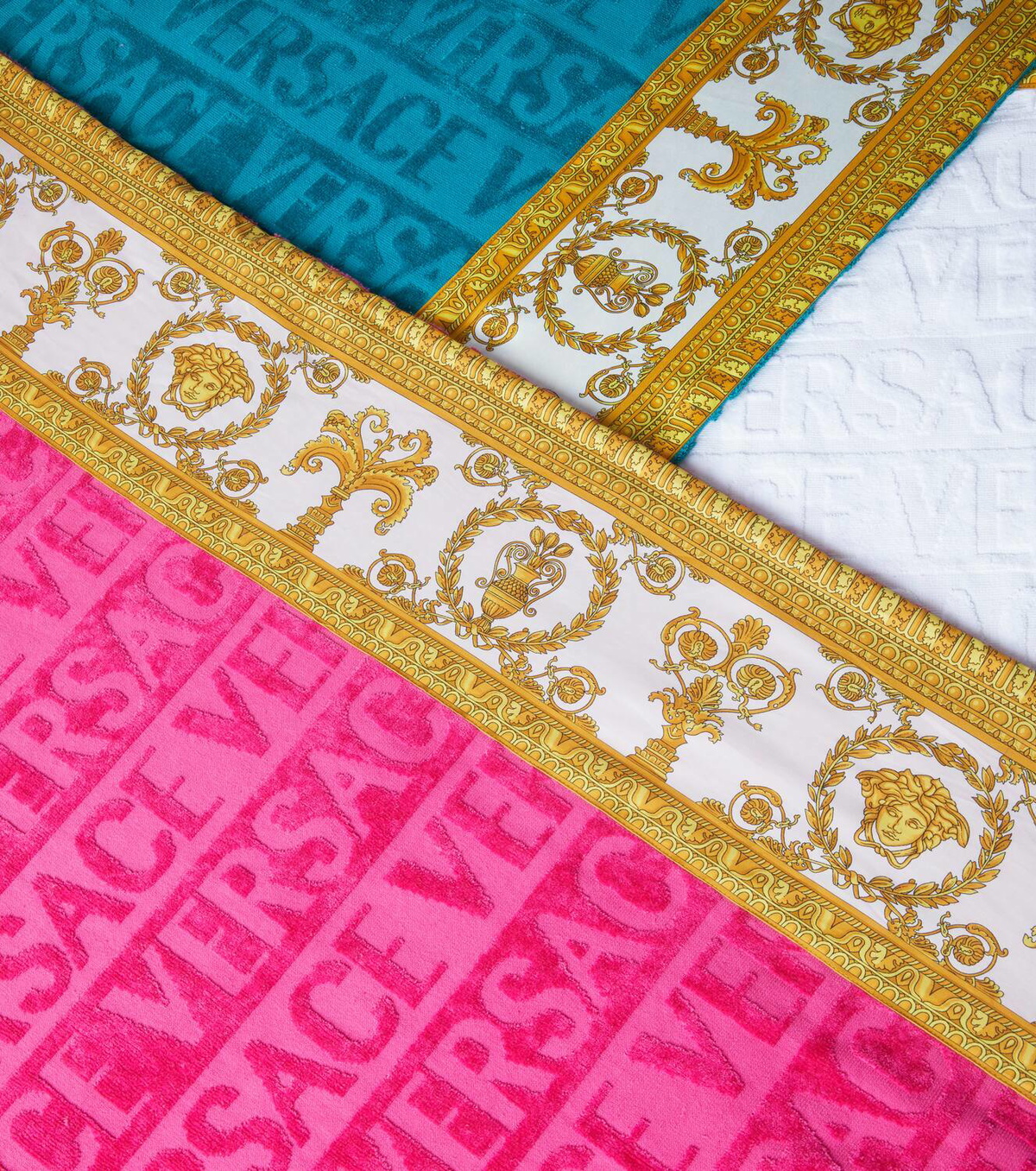 Versace Home Versace Allover cotton terry beach towel