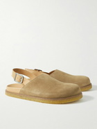 VINNY's - Leather-Trimmed Suede Mules - Neutrals