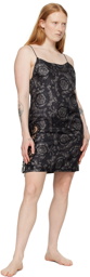 Versace Underwear Black Barocco Slip Dress