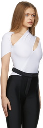 Mugler White Lycra Bodysuit