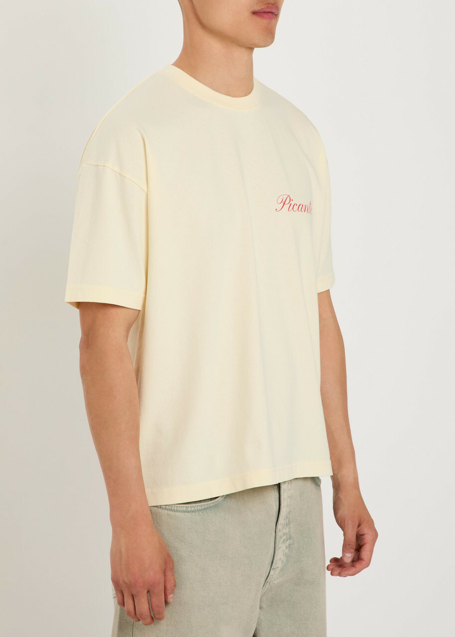 Picante Tailor Printed Cotton T-shirt Cream