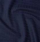 Giorgio Armani - Herringbone Cotton-Jacquard T-Shirt - Blue