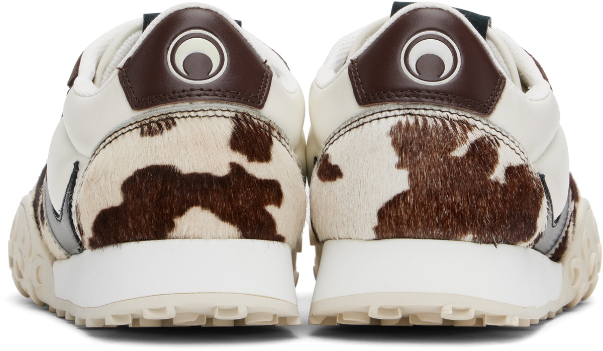 Marine Serre Brown & Off-White Metal Free Leather Ms Rise Sneakers