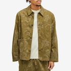 YMC Men's Labour Chore Jacket in Olive Floral