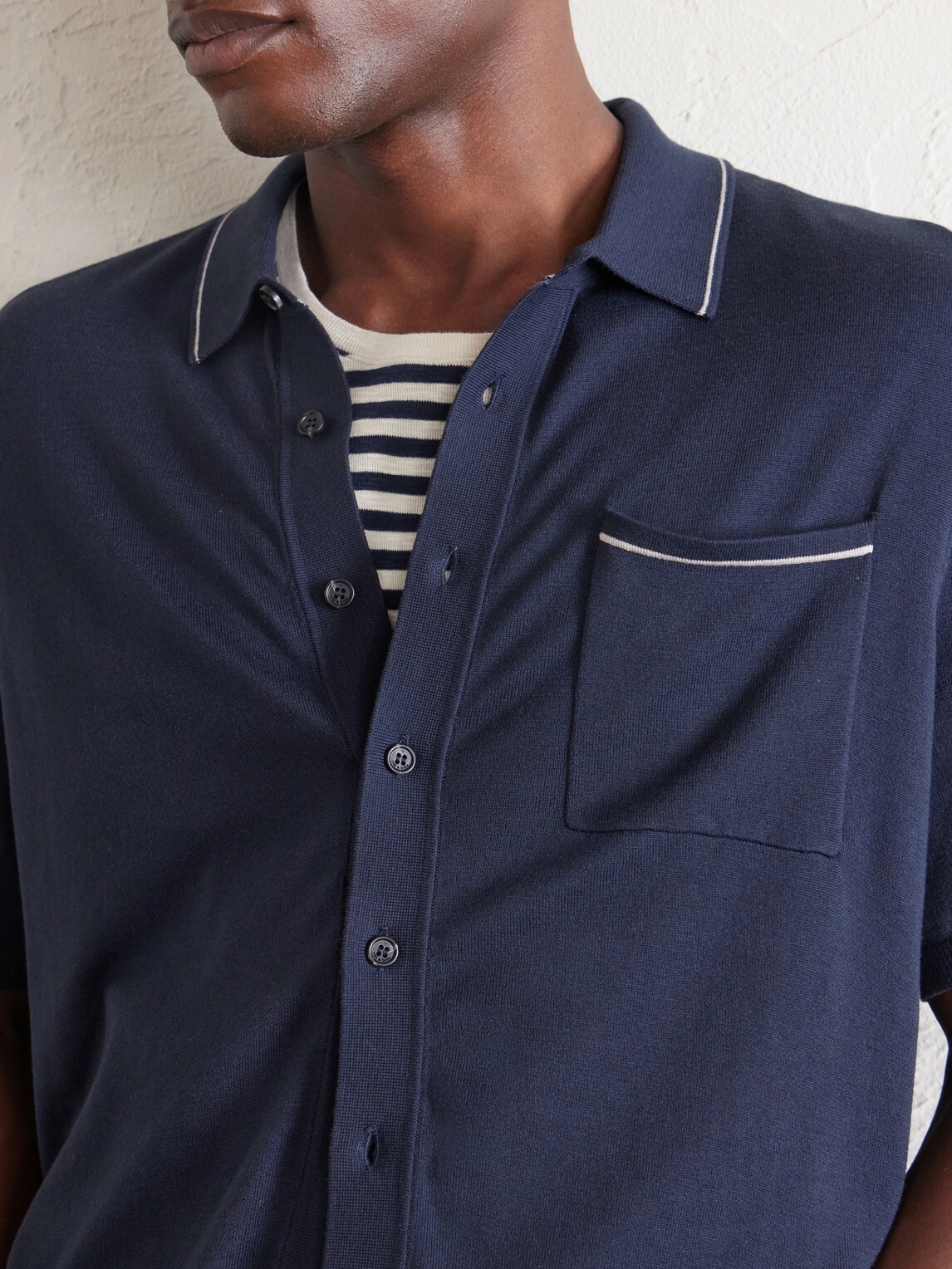 Rag & Bone - Conrad Cotton and Silk-Blend Polo Shirt - Blue