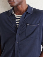 Rag & Bone - Conrad Cotton and Silk-Blend Polo Shirt - Blue