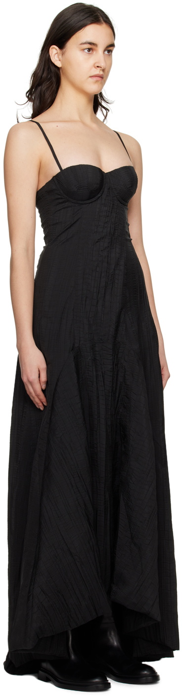 Olēnich Black Asymmetric Maxi Dress