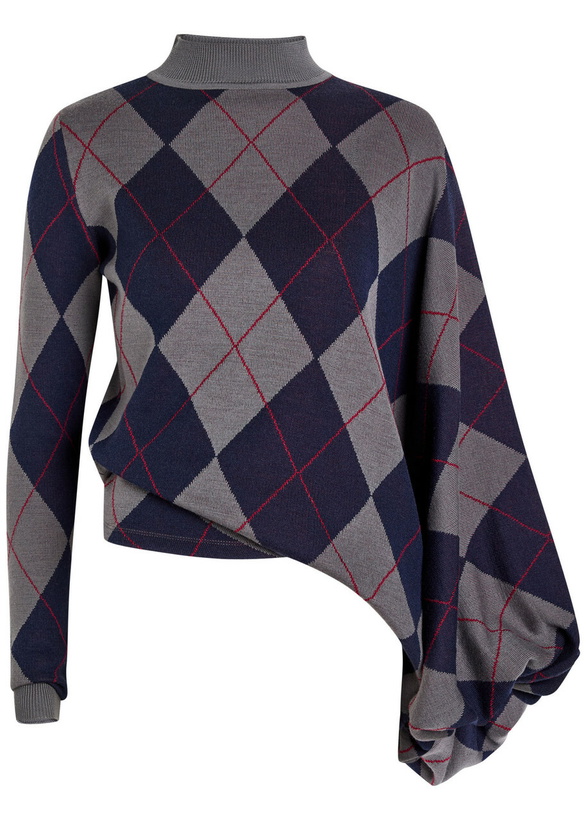 Photo: A.W.A.K.E Mode Argyle Wool Jumper Navy