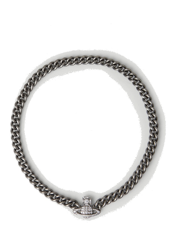 Photo: Orb Pendant Choker Necklace in Silver