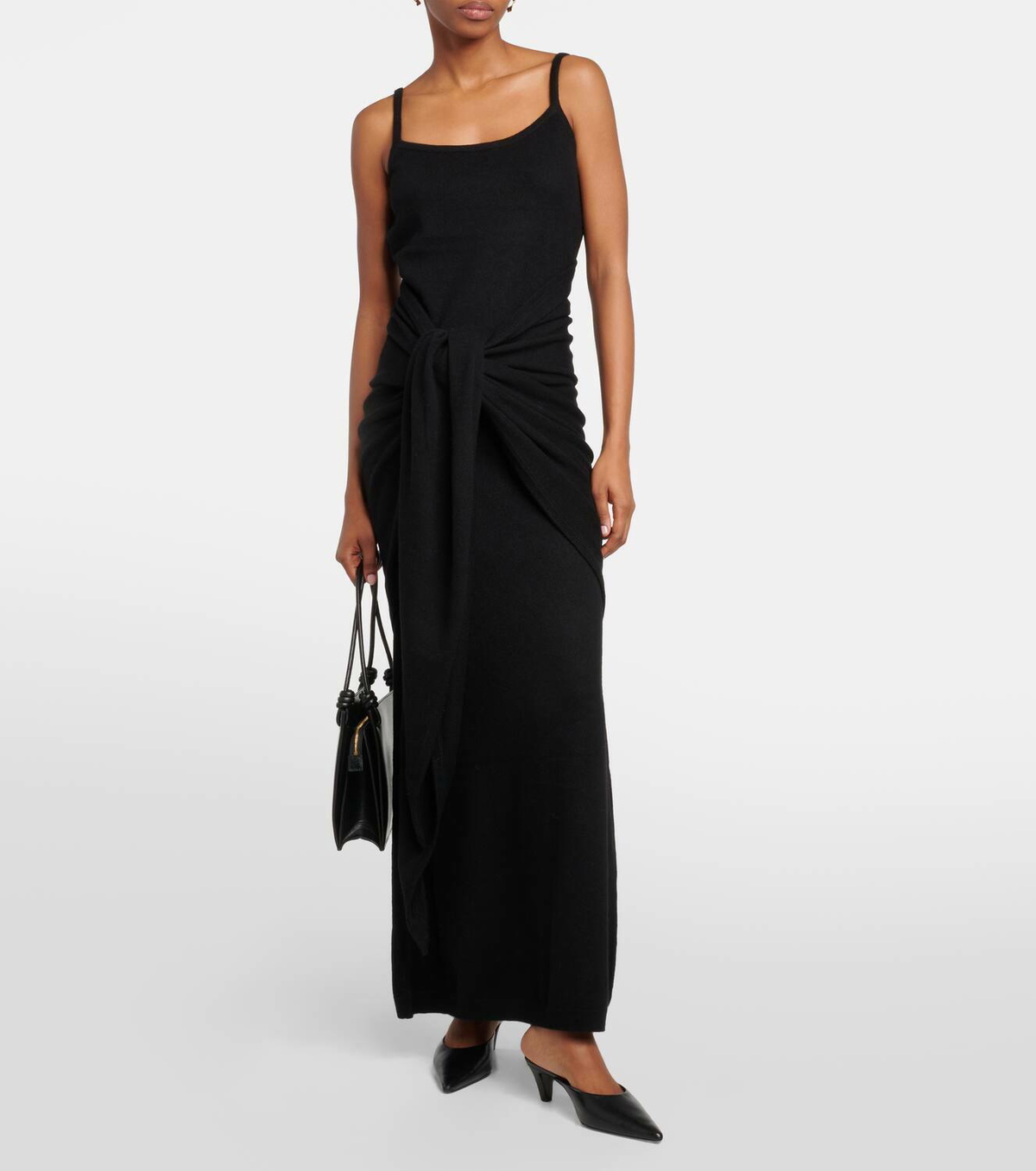 Toteme Scarf-detail cashmere maxi dress