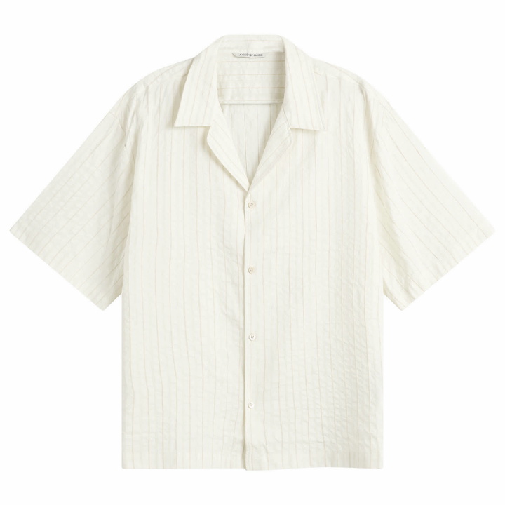 Photo: A Kind of Guise Men's Samata Vacation Shirt in Structured Natural Stripes