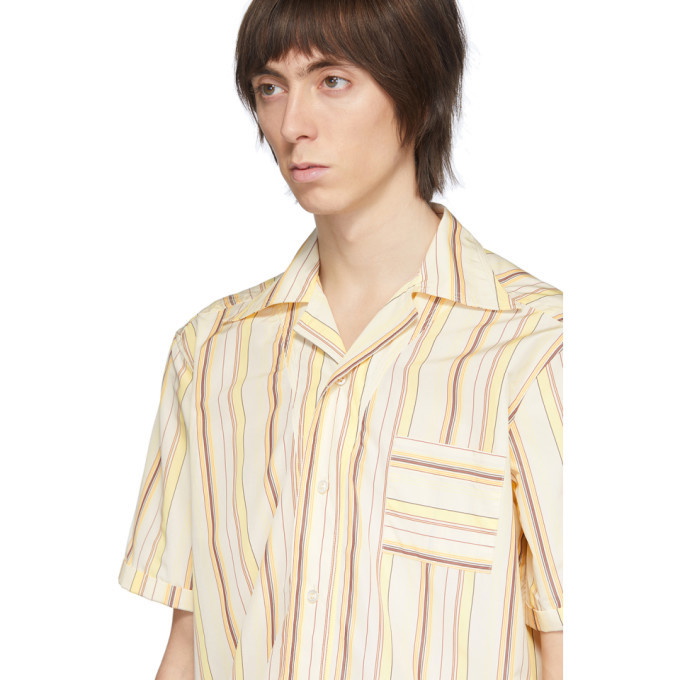 Wales Bonner Yellow Stripe Havana Short Sleeve Shirt Wales Bonner