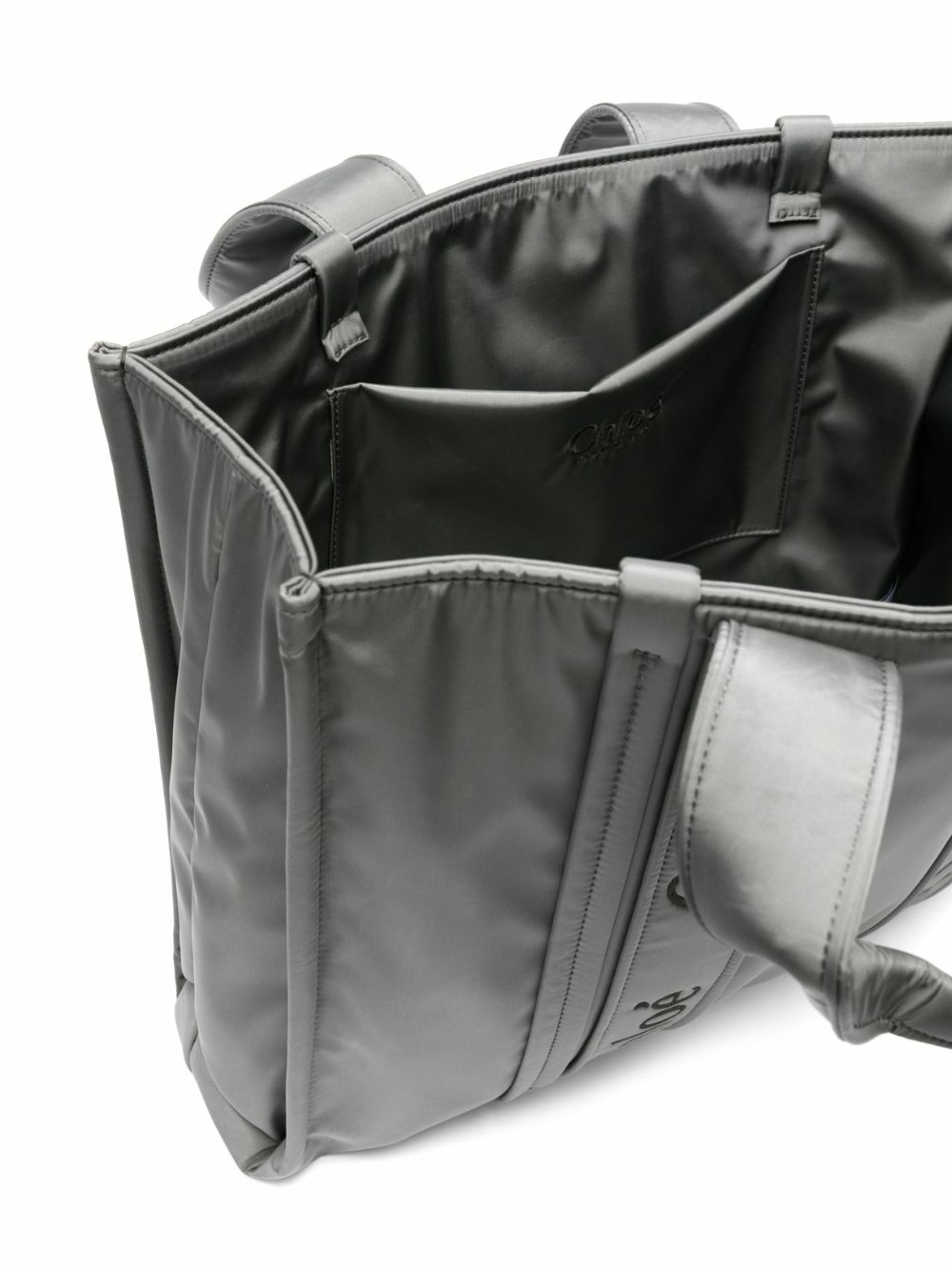Chloé Grey Woody Large Shell Tote Bag Chloe