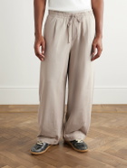 Story mfg. - Geo Wide-Leg Organic Cotton-Jersey Sweatpants - Gray