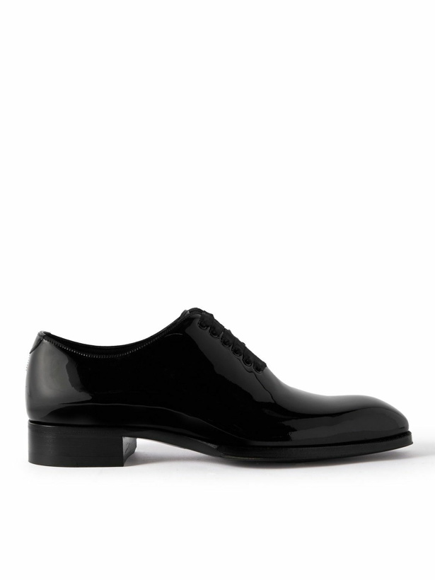 Photo: TOM FORD - Elkan Whole-Cut Patent-Leather Oxford Shoes - Black