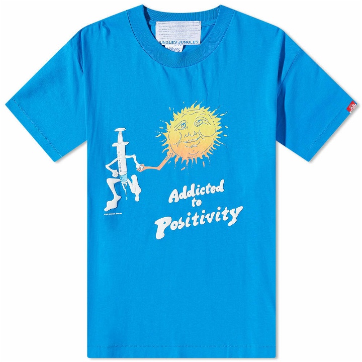 Photo: Jungles Jungles Men's Adicted To Positivity T-Shirt in Blue