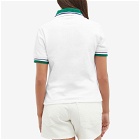 Casablanca Women's Textured Pique Polo Shirt Top in White