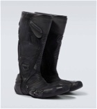 Balenciaga Biker embossed leather knee-high boots