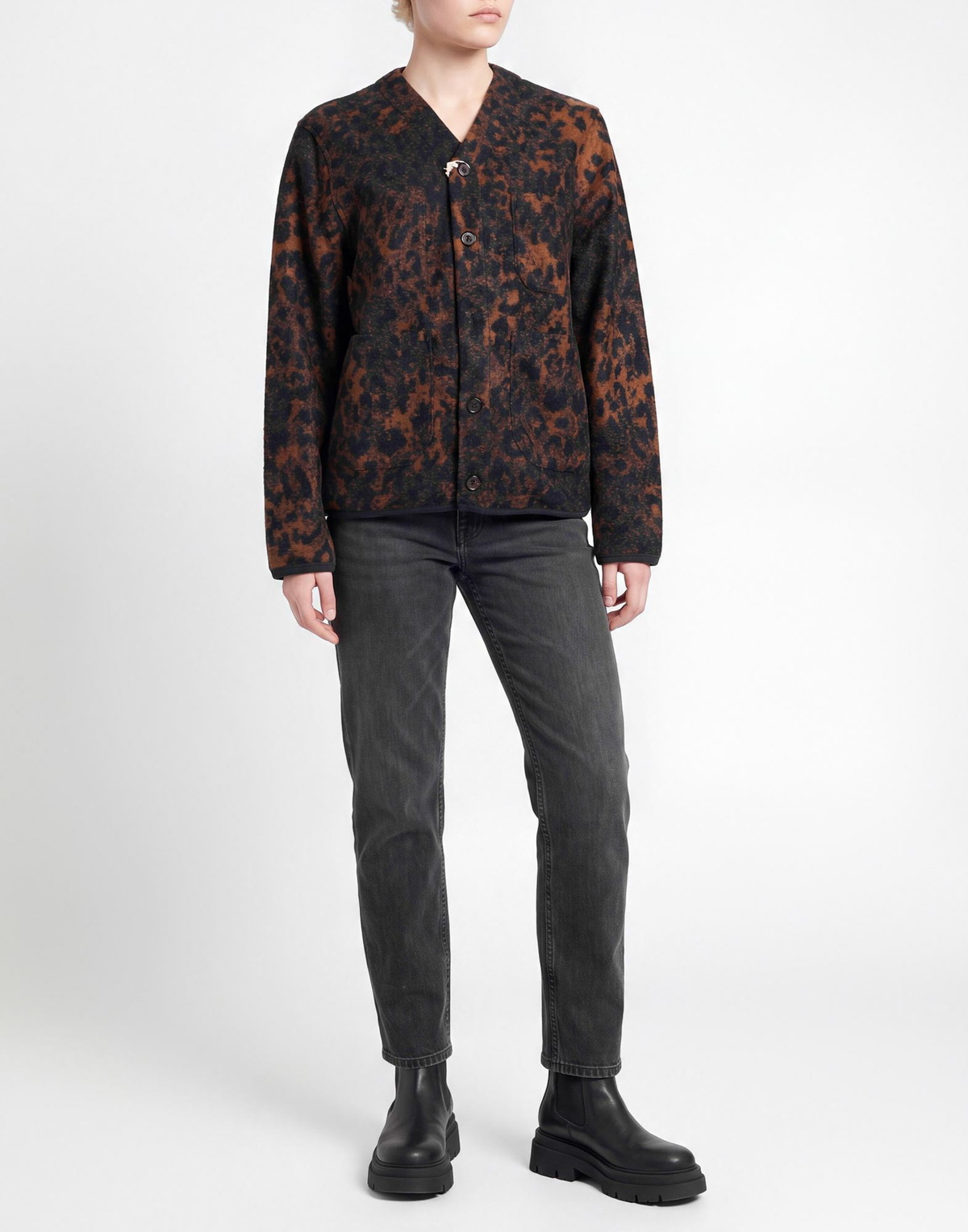 Universal Works Womens Cardigan in Brown