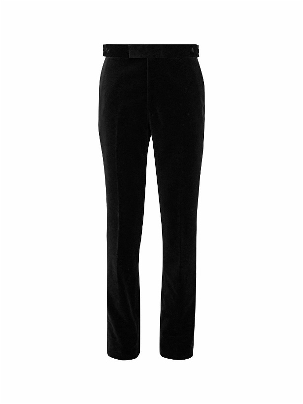 Photo: The Row - Black Imran Slim-Fit Velvet Suit Trousers - Black
