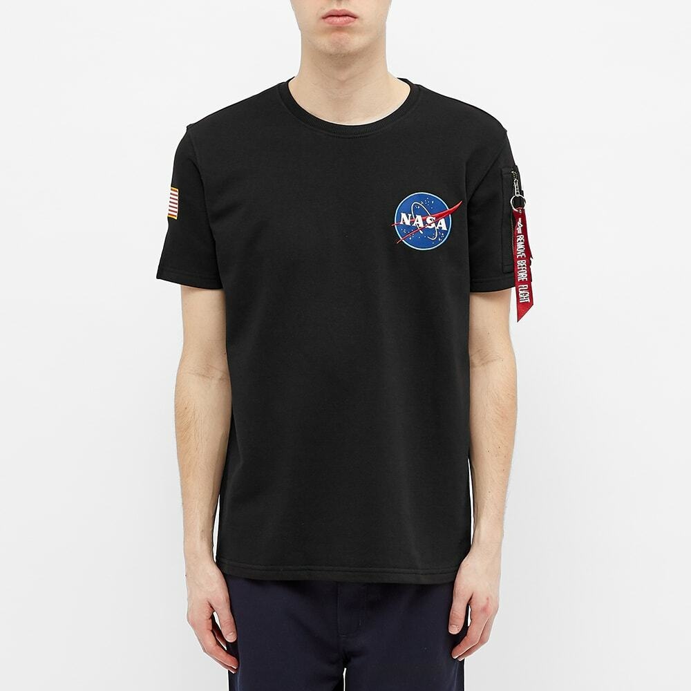 Alpha Industries Men's NASA Heavy T-Shirt in Black Alpha Industries
