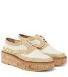 Gabriela Hearst - x Clergerie Louis raffia-trimmed platform Derby shoes