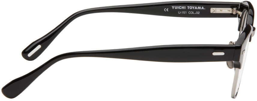 YUICHI TOYAMA. Black & Silver Oma Glasses