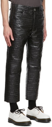 Song for the Mute Black Matelassé Faux-Leather Pants