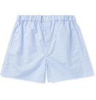 Emma Willis - Prince of Wales Checked Cotton-Poplin Boxer Shorts - Blue